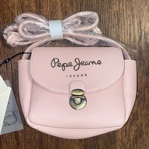 Pepe Jeans London Blush Pink Faux Leather Tiny Purse-Coverts into Bumbag-NWT